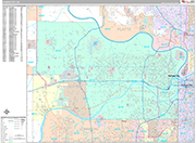 Kansas City Wall Map Premium Style